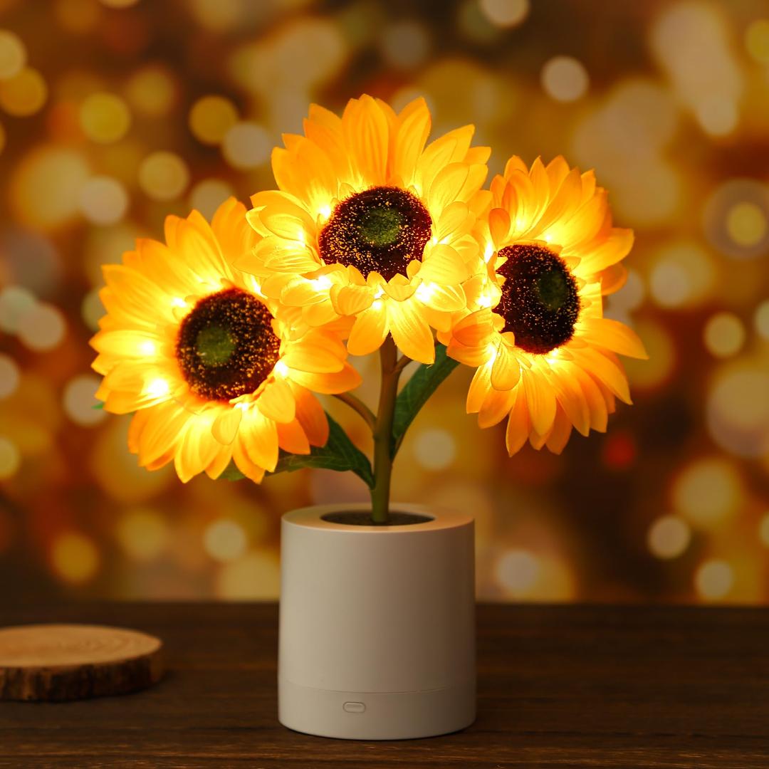 WSYEAR Sunflower Gifts for Women-Sunflower Party Decorations Sunflower Lamp for Birthday Wedding Anniversary Romantic Gifts for Her