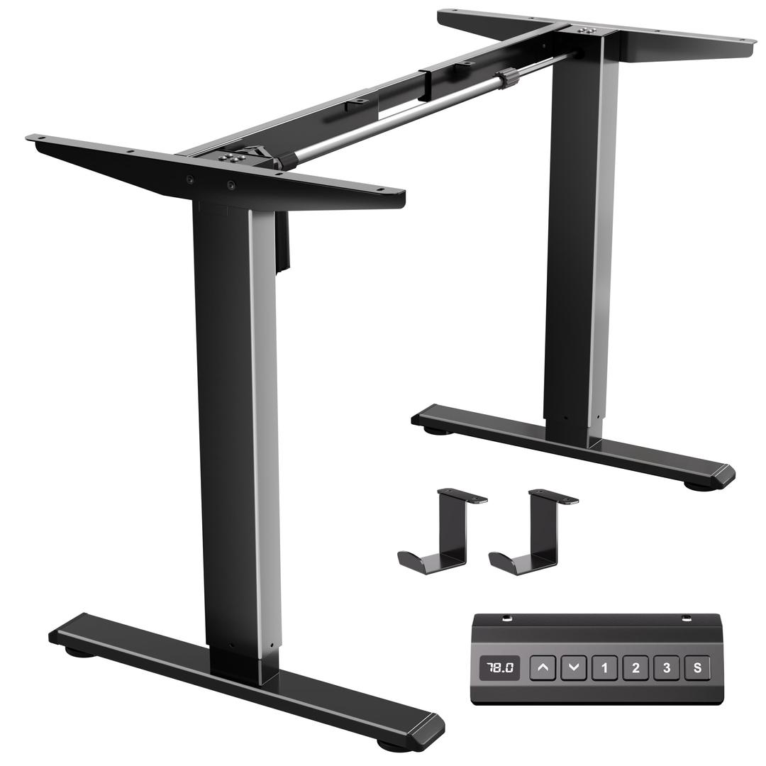 Electric Standing Desk Frame Workstation,Height Adjustable Table Legs, Stand Up Computer Desk Legs for Home Office,Black Frame Only