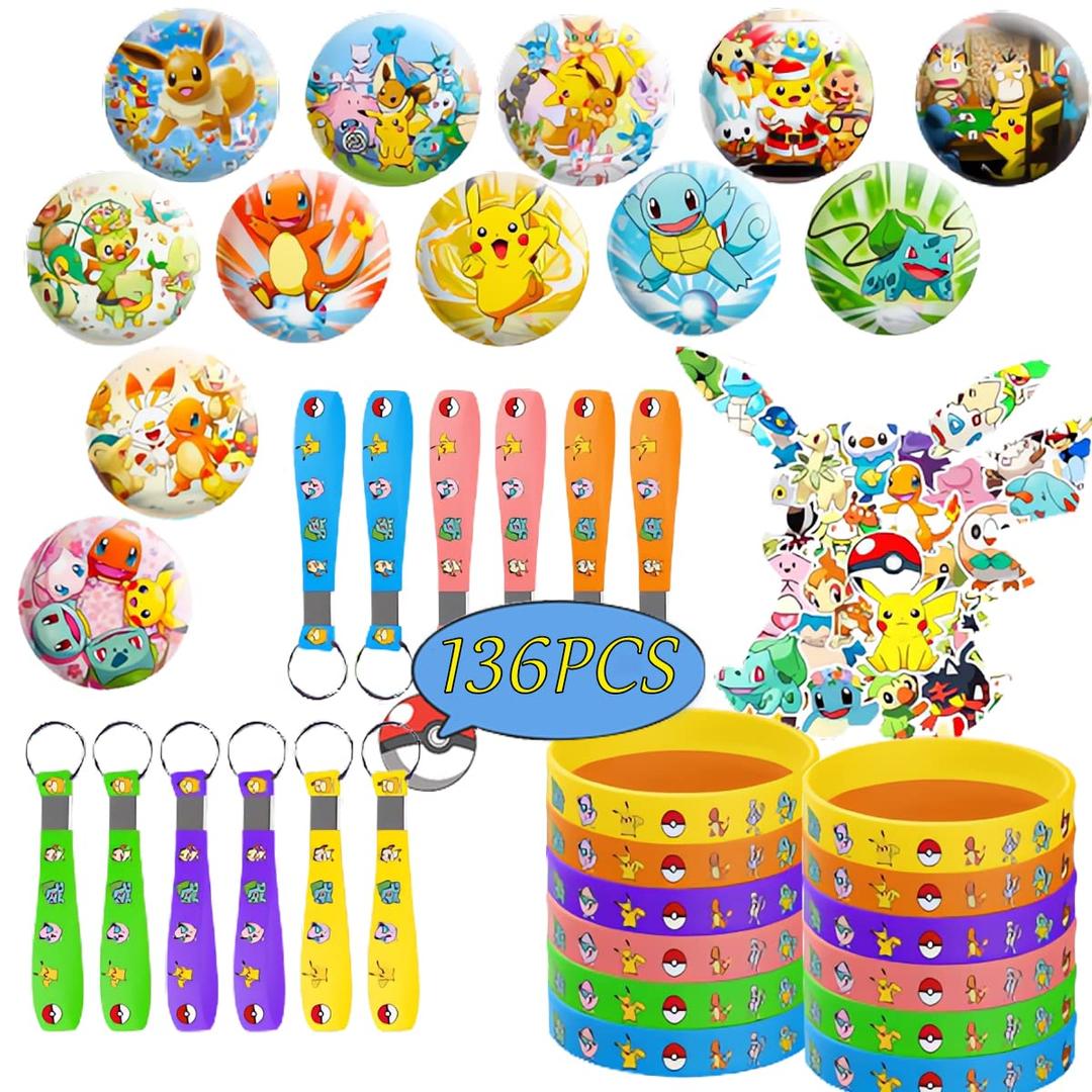 136pcs pikau birthday party supplies. party favor supplies toys pinatas Filler, Kids Boys and girls Gift Setsfor birthday decorations