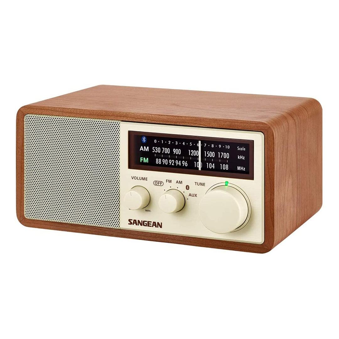 SangeanWR-16 AM/FM Bluetooth Wooden Cabinet Radio Brown