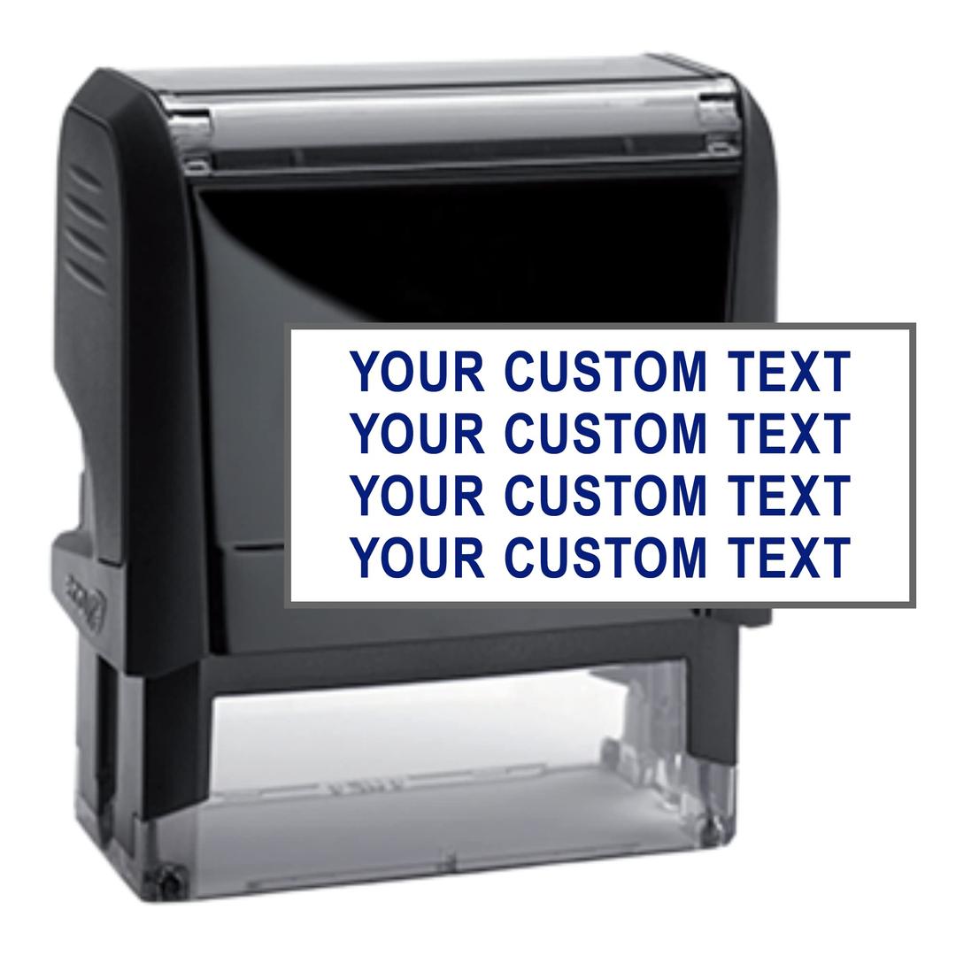 Custom 4 Line Address Stamp - 20 Font Options - Self-Inking Address Stamp (4 Line Stamp) Up to 4 Lines of Custom Text | Multiple Ink Color Options (1, Large)