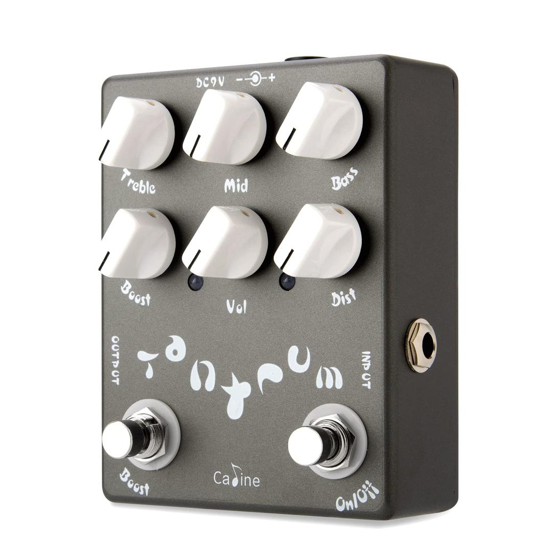 CalineCP-15 Guitar Metal Distortion Pedal with 3 Band EQ and Low-Mid-High Gain Boost Effect Bypass Design