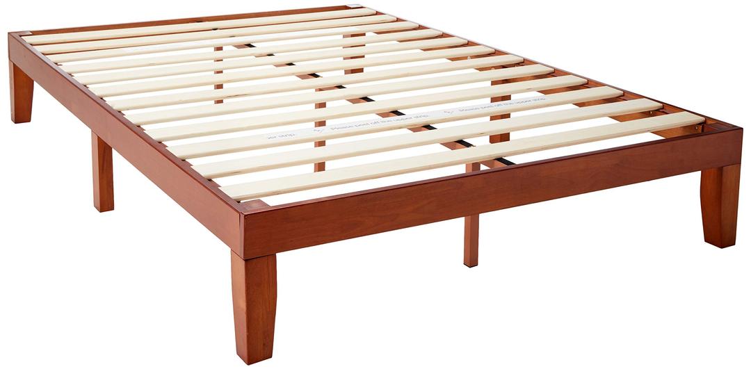 Mellow Naturalista Classic 12-Inch Solid Wood Platform Bed | Wooden Slats, No Box Spring Needed, Easy Assembly | Full, Cherry