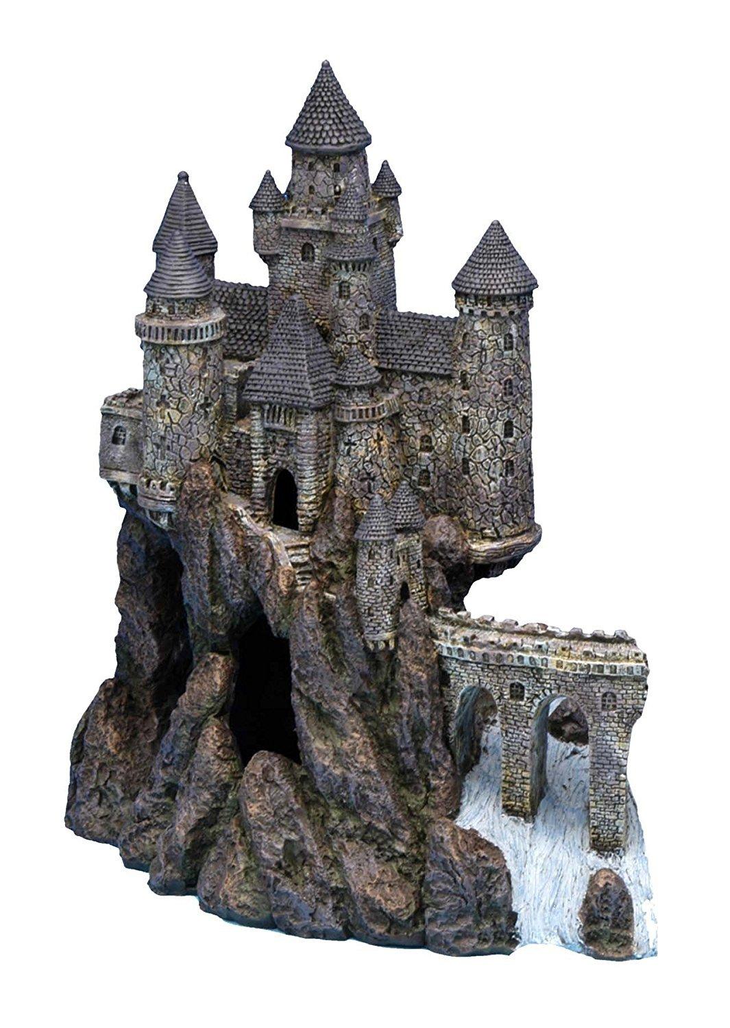 Penn-Plax Age-of-Magic Wizard’s Castle Aquarium Decoration – Safe for Freshwater and Saltwater Fish Tanks – Extra Large – Part A