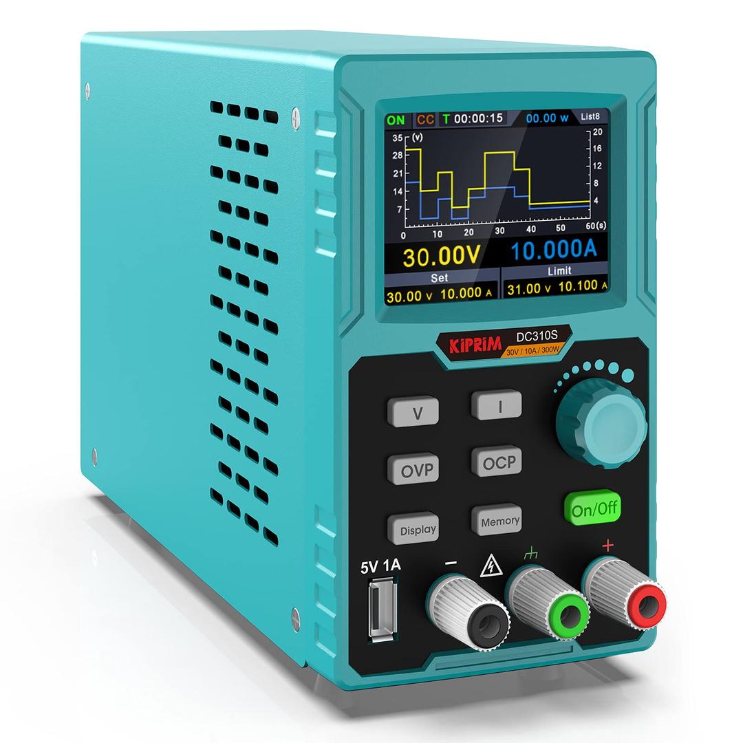 Programmable DC Power Supply (0-30 V 0-10 A) 110V Input High Precision 4-Digit Multiple Protection with PC Software and USB Charging