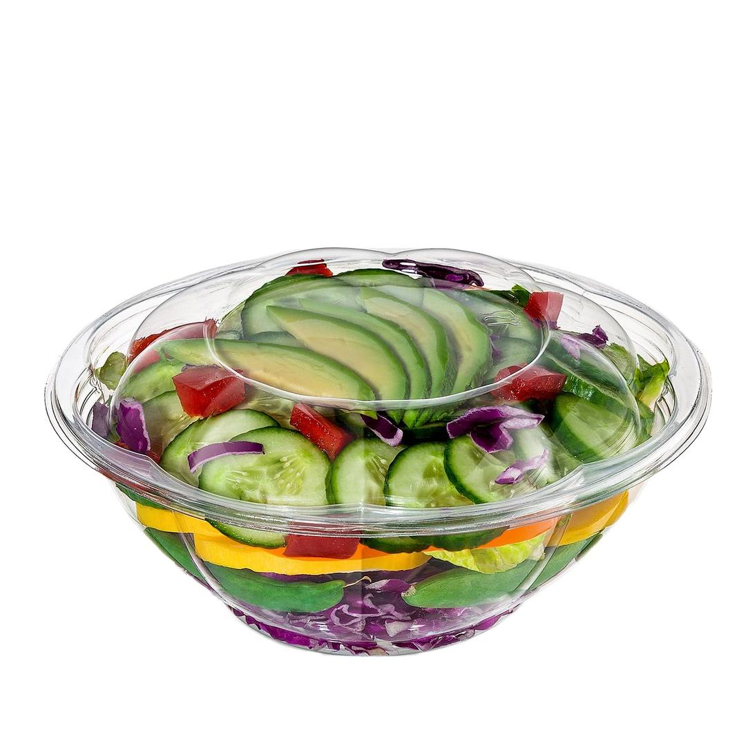 Comfy Package [24 oz. - 50 Count Clear Plastic Salad Bowls with Lids, Disposable Salad Containers for Lunch - Perfect for Takeout, Salads, and Meal Prep