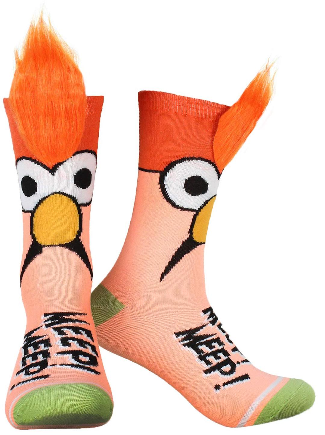 BioworldThe Muppets Beaker Meep Meep Fuzzy Hair Adult Crew Socks