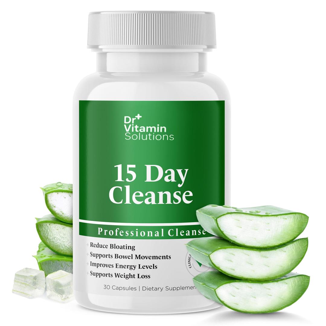 15 Day Cleanse Gut Support, Detox for Men & Women, All Natural Colon Cleanser for Bloating and Constipation Relief, Extra Calorie Loss with Healthy Probiotics - 30 Capsules