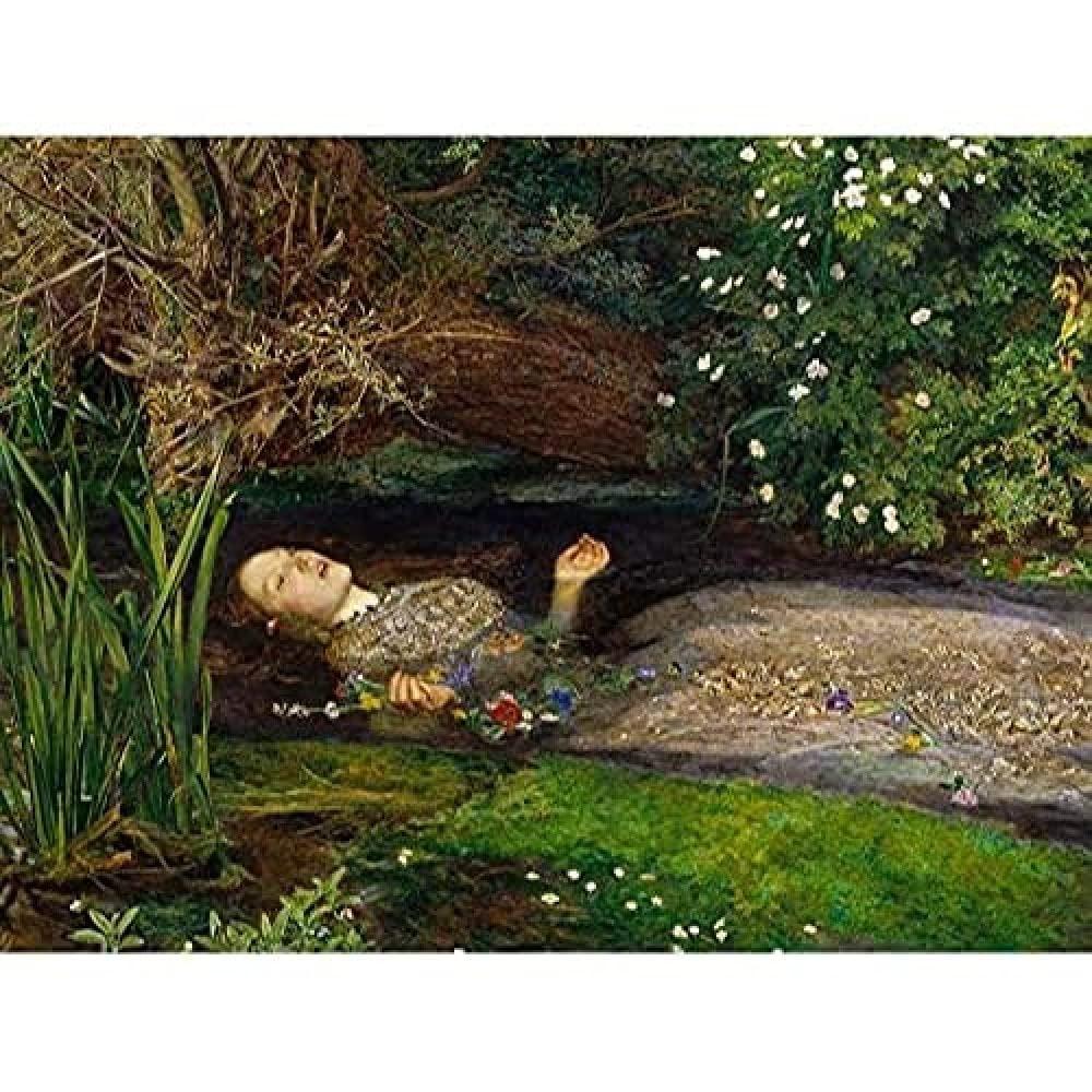 John Everett Millais Ophelia Cropped Unframed Wall Art Print Poster Home Decor Premium,16 x 12 inches