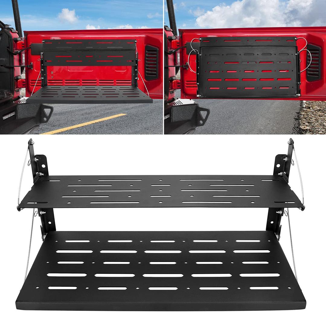 SUPAREE Double-Layer Tailgate Table for Wangler JK 2007-2017 2/4 Door Rear Door Table Cargo Shelf Storage Cargo Luggage Holder Carrier