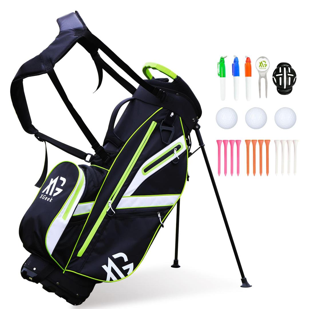 Golf Stand Bag, Lightweight Golf Bag with Stand for Men & Women Premium Golf Club Bags with Rain Cover,Cooler and Golf Accessory Kit