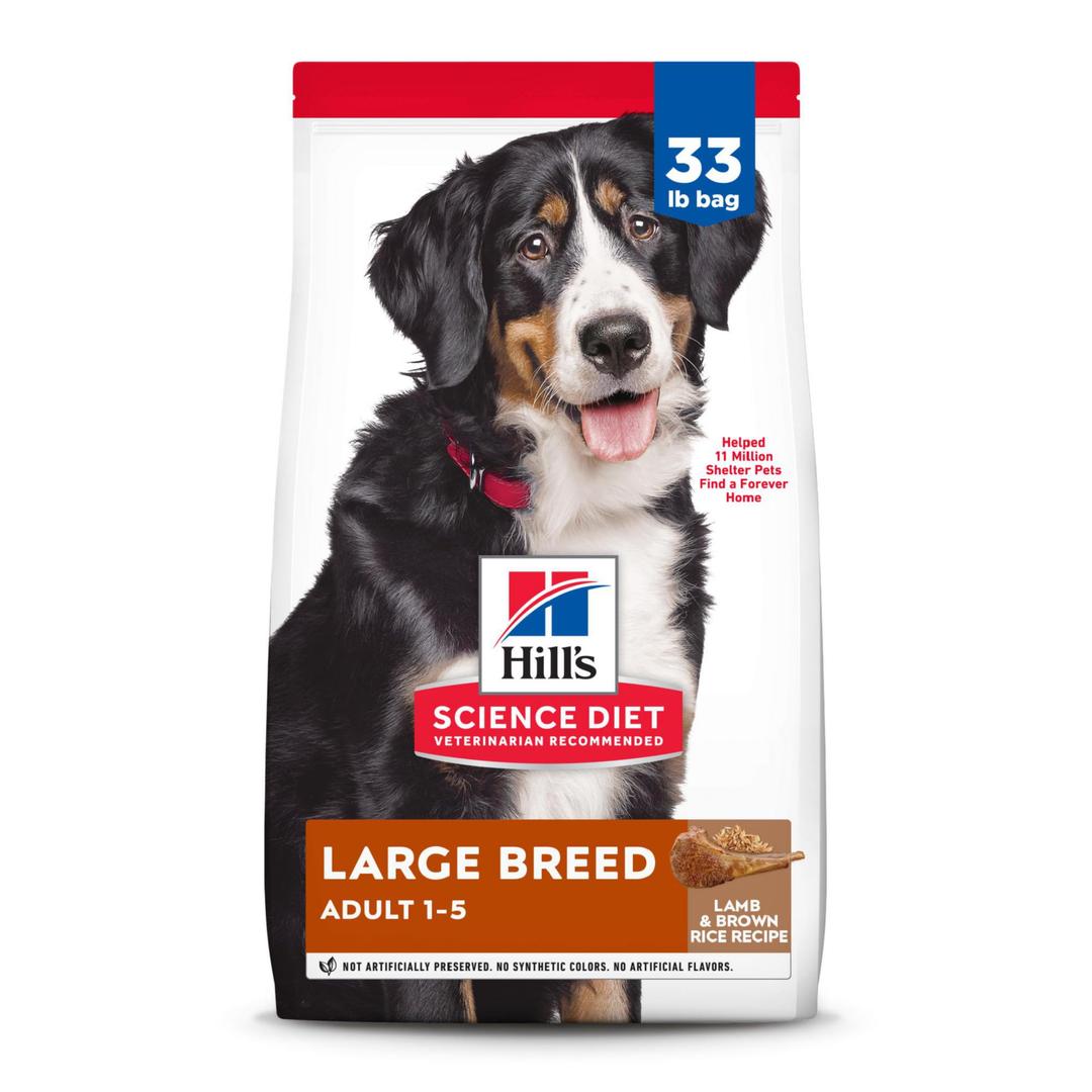 Hill's Science DietLarge Breed, Adult 1-5, Large Breed Premium Nutrition, Dry Dog Food, Lamb & Brown Rice, 33 lb Bag