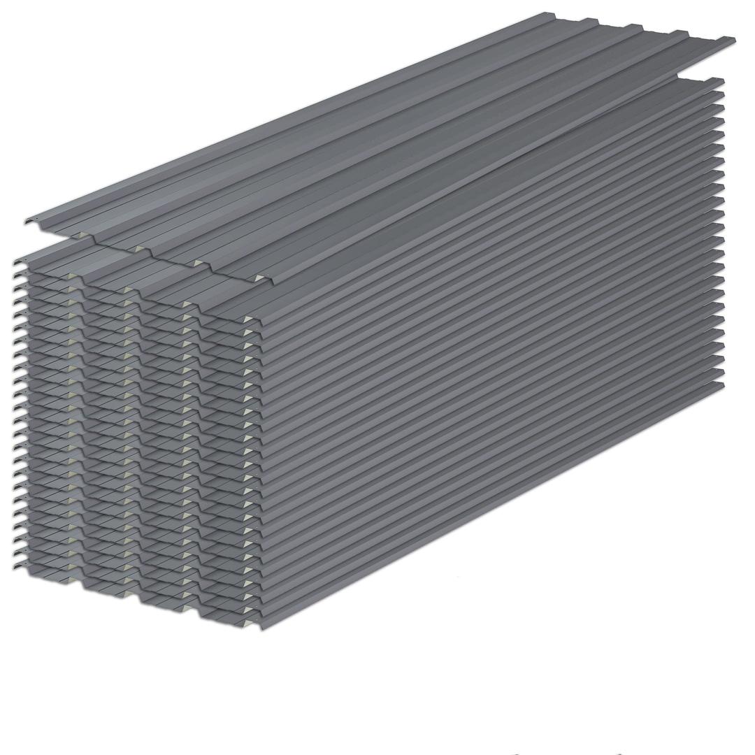 Roof Panels 25 pcs 60.63 inch x 16.77 inch Galvanized Steel, Metal Corrugated Tin Roofing Panels Gazebo Top Cover Heavy Duty Roof Replacement for Patio Outdoor Garden, Grey