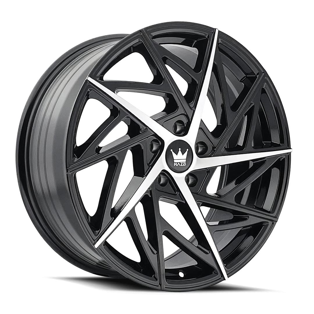 FREESTYLE 18x8, Bolt Pattern: 5x108/, Offset: 35, GLOSS BLACK/MACHINED, set of 1