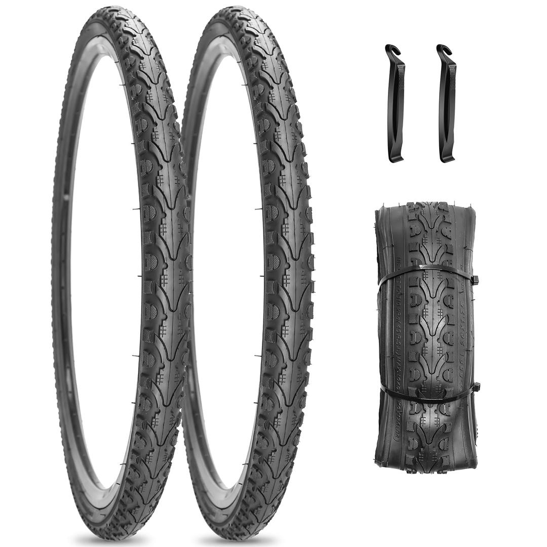 SIMEIQIPair of 26"x1.75" Bike Tires with or Without Inner Tubes of 26“x1.75”/2.125“ Replacement Tire for Hybrid City Road Commuter Bicycles Urban