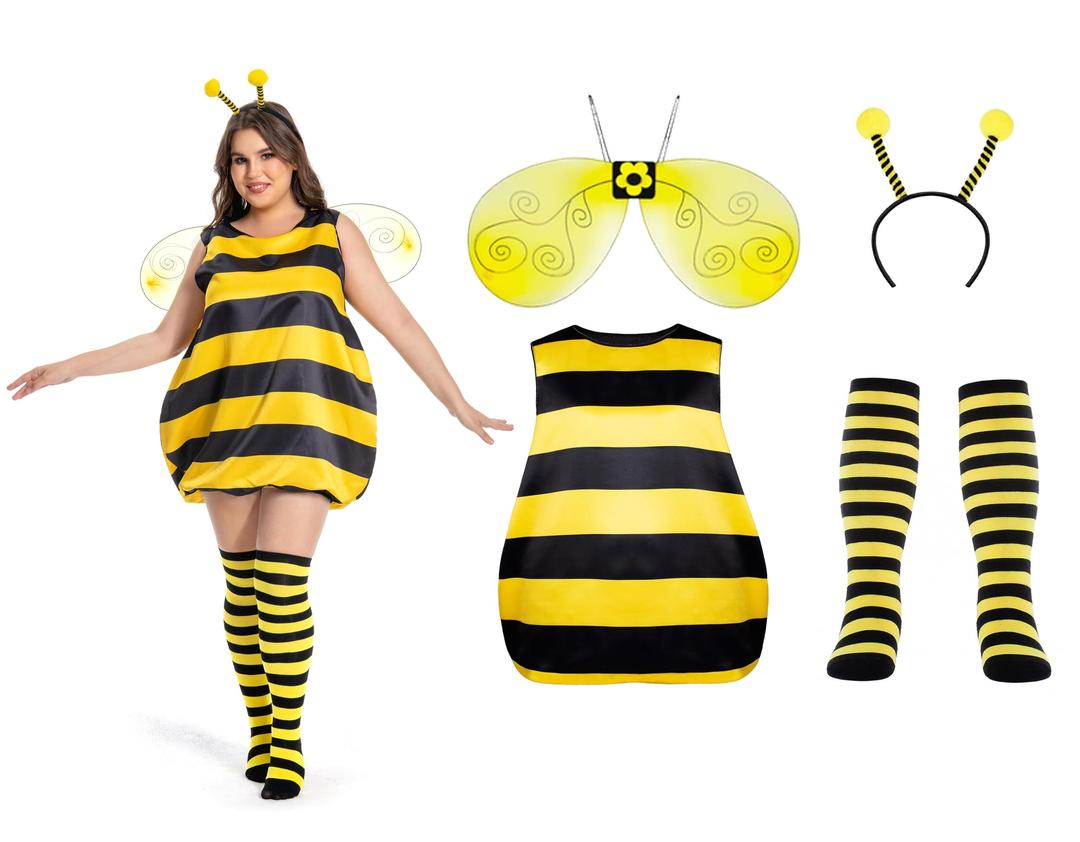 Seawhisper Bumble Bee Costume Bumblebee Adult Women Plus Size 20 22