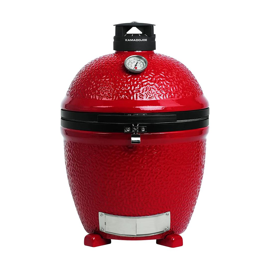 Kamado JoeClassic Joe Series II 18-inch Standalone Ceramic Charcoal Grill and Smoker with AirLift Hinge, Kontrol Tower Top Vent and 250 Cooking Square Inches in Red, Model KJ-23RHC