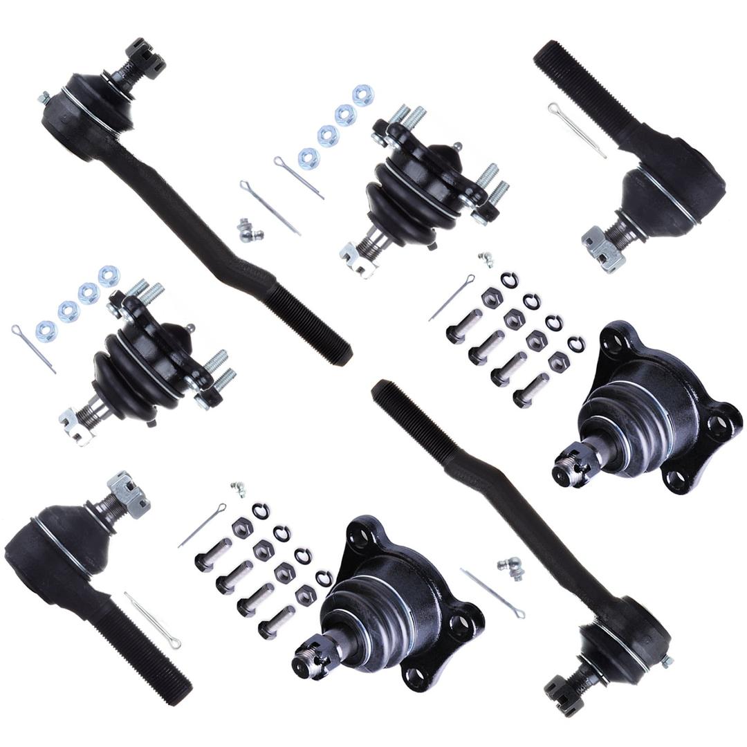 SCITOO 8pcs Front Suspension Kit Steering Tie Rod Ends Lower Upper Ball Joints Fit 1992-1995 For Toyota For 4Runner Pickup 4WD 1993-1998 T100 4x4