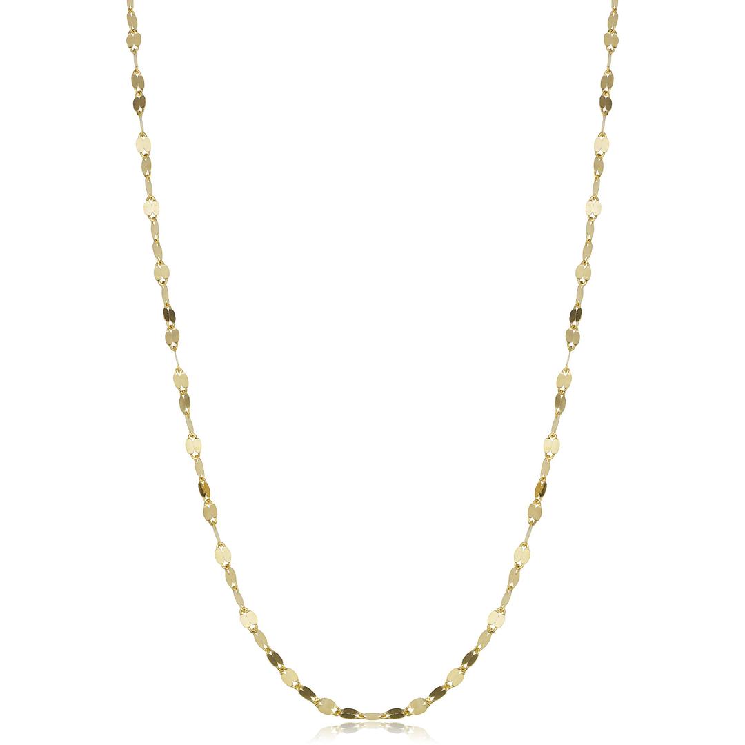 Kooljewelry10k Yellow Gold 1.9 mm Mirror Flat Link Chain Necklace (16, 18, 20, 22, 24 or 30 inch)