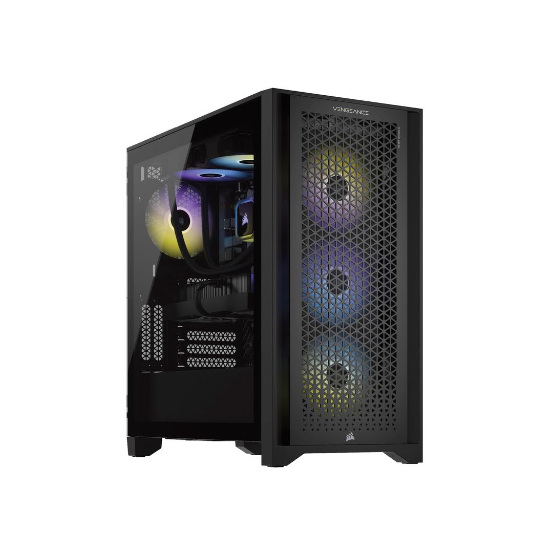 CorsairVengeance a7400 Series Gaming PC – Liquid Cooled AMD Ryzen 7 9700X CPU – NVIDIA GeForce RTX 4070 Super GPU – 32GB Vengeance RGB DDR5 Memory – 1TB M.2 SSD – Black