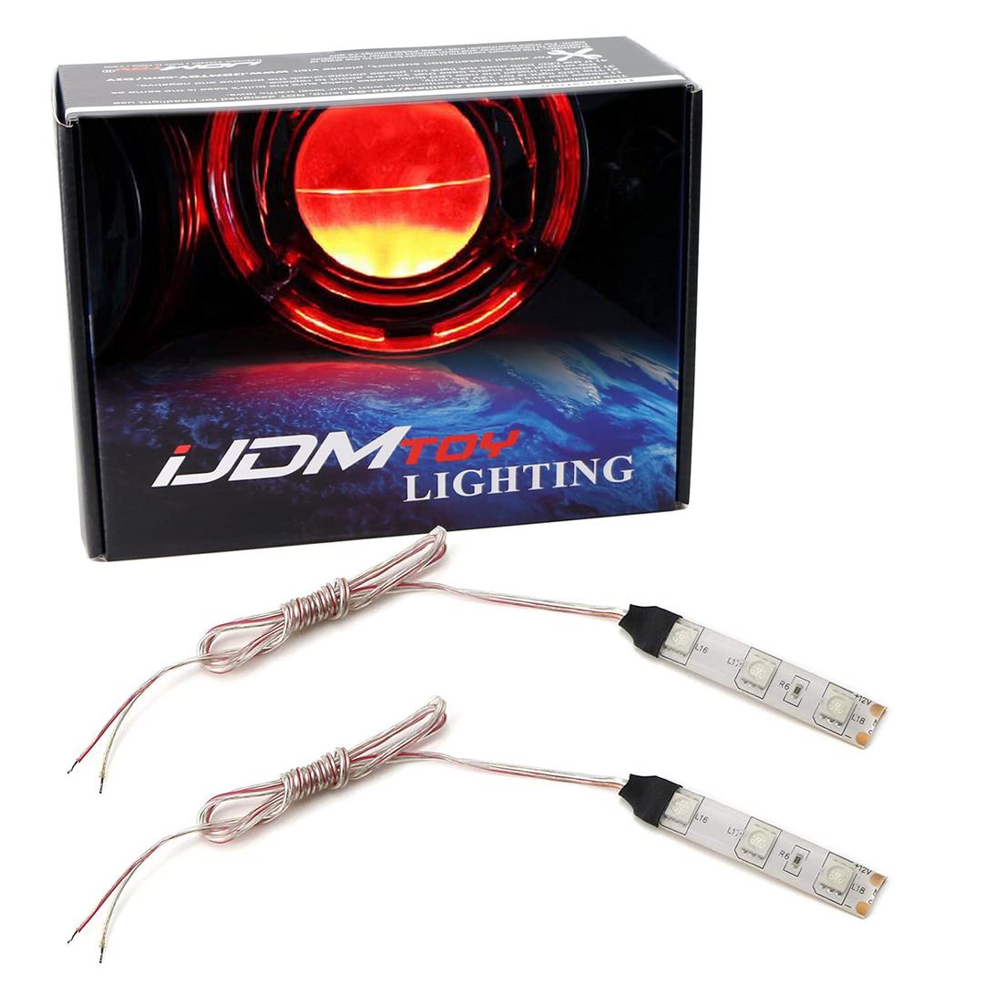 iJDMTOY Sports Hot Red Devil Demon Eye LED Strips Modules Compatible with Projector Lens Retrofit