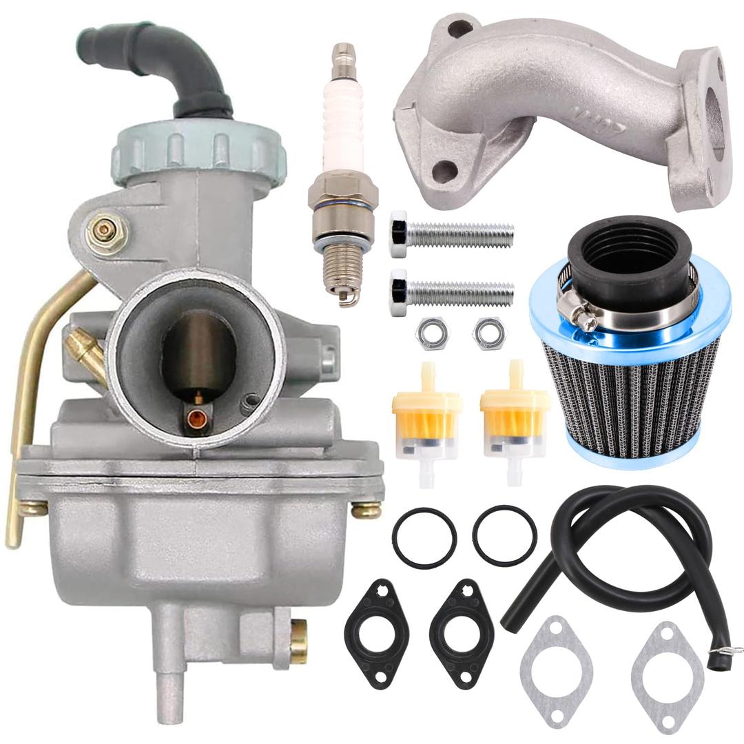 PZ20 Carburetor for Kazuma Baja 50cc 70cc 90cc 110cc 125cc TaoTao 110B NST SunL Chinese Quad 4 Stroke ATV 4 Wheeler Go Kart Dirt Bike Honda CRF50F XL75 CRF80F XR50R with Air Fuel Filter