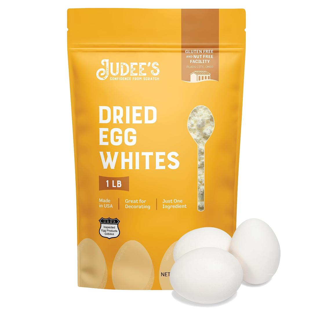 Judee’s Dried Egg White Protein Powder 16 oz - Pasteurized, USDA Certified, 100% Non-GMO - Gluten-Free and Nut-Free - Just One Ingredient - Made in USA - Use in Baking - Make Whipped Egg Whites