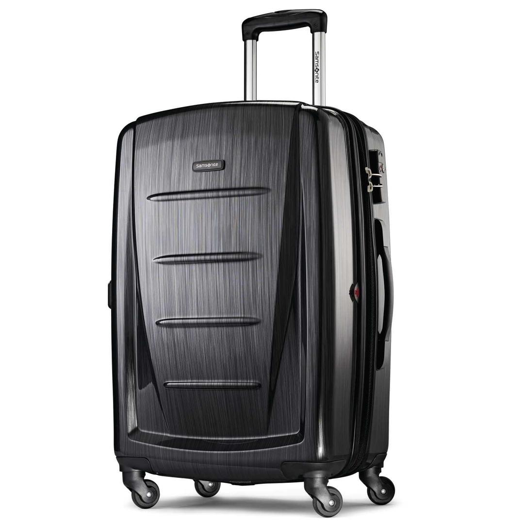 SamsoniteWinfield 2 Hardside Expandable Luggage with Spinner Wheels, Checked-Medium 24-Inch, Brushed Anthracite