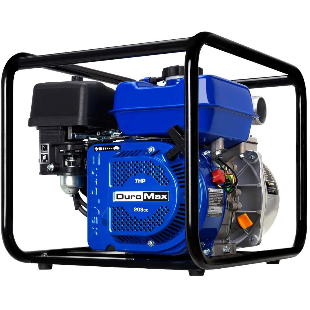 DuroMaxXP652WP 208cc 158-Gpm 3600-Rpm 2-Inch Gasoline Engine Portable Water Pump, 50 State Approved, XP652WP, Blue