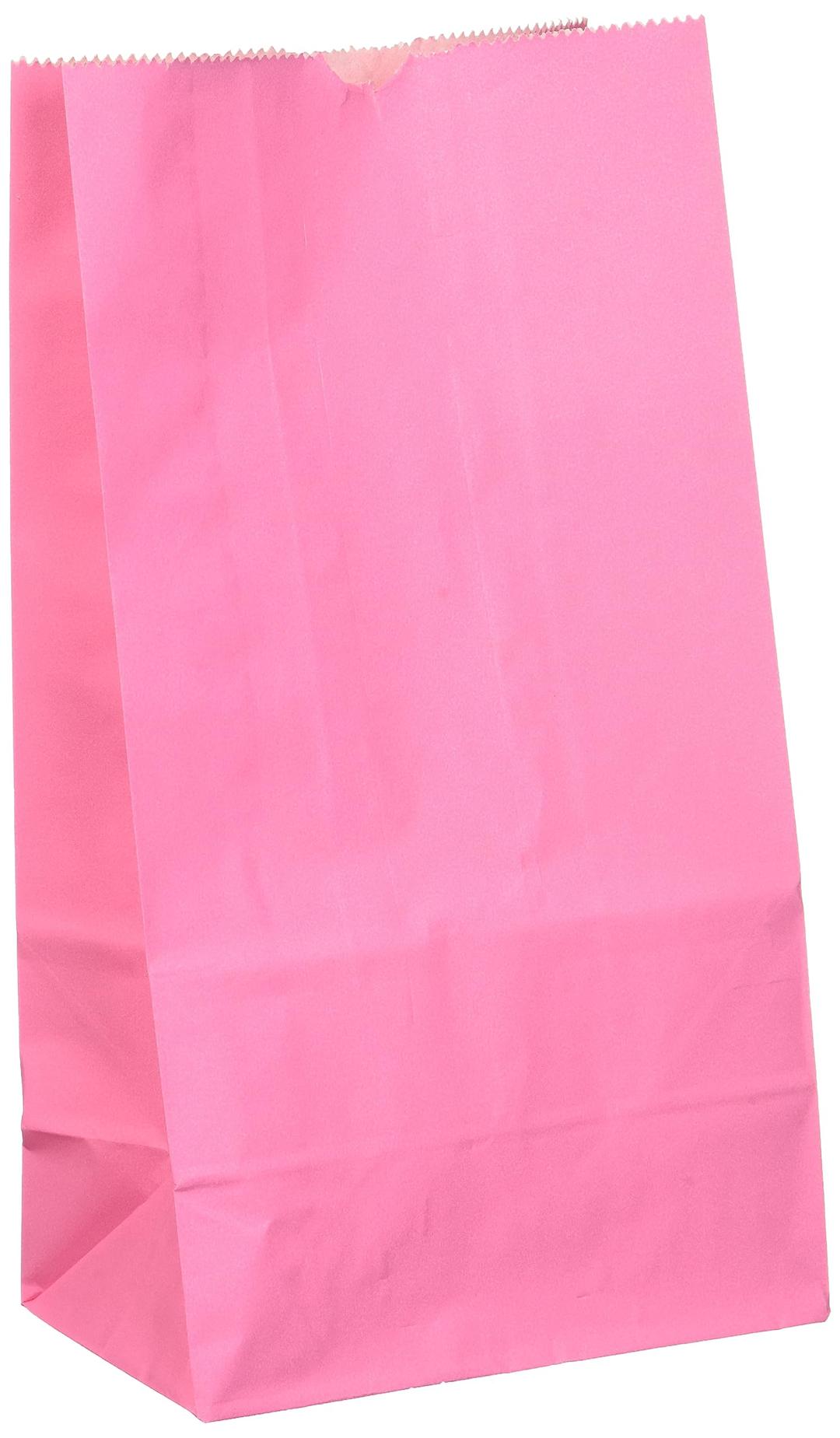 Pink Paper Bags, 4lb pack of 50