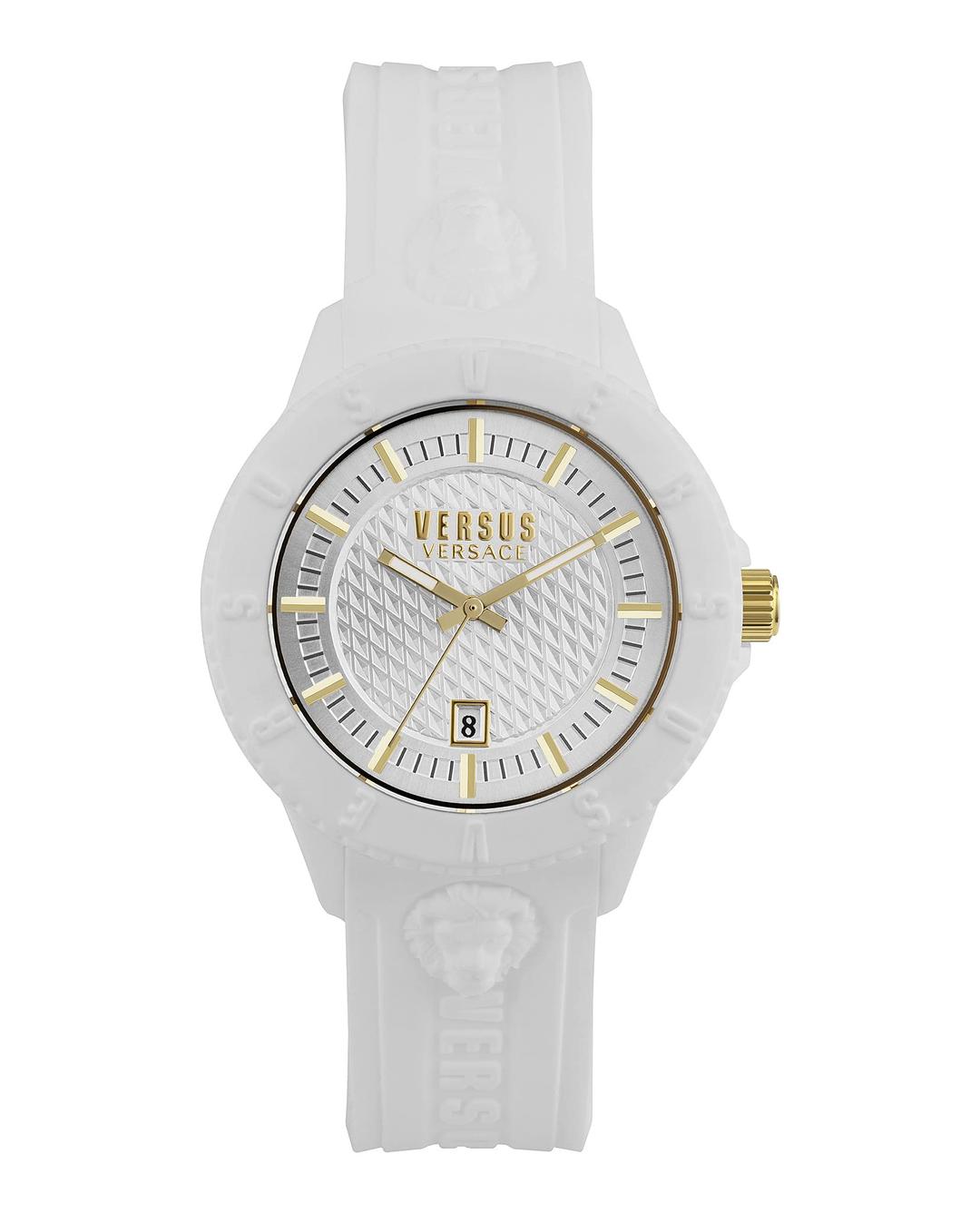 Versus VersaceTokyo Collection Luxury Mens Watch Timepiece with a White Strap Featuring a White Case and White Dial