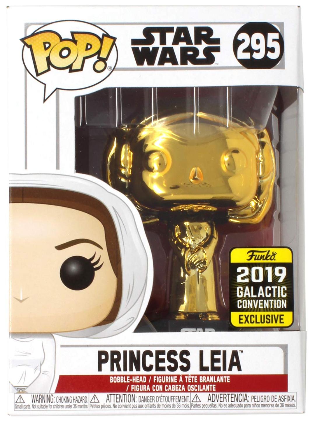 POP! Funko Star Wars Celebration (Gold Chrome) Princess Leia #295 - 2019 Star Wars Galactic Convention Exclusive