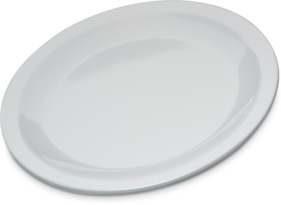 Carlisle FoodService Products Kingline Reusable Plastic Plate Dessert Plate for Home and Restaurant, Melamine, 6.5 Inches, White, (Pack of 48)