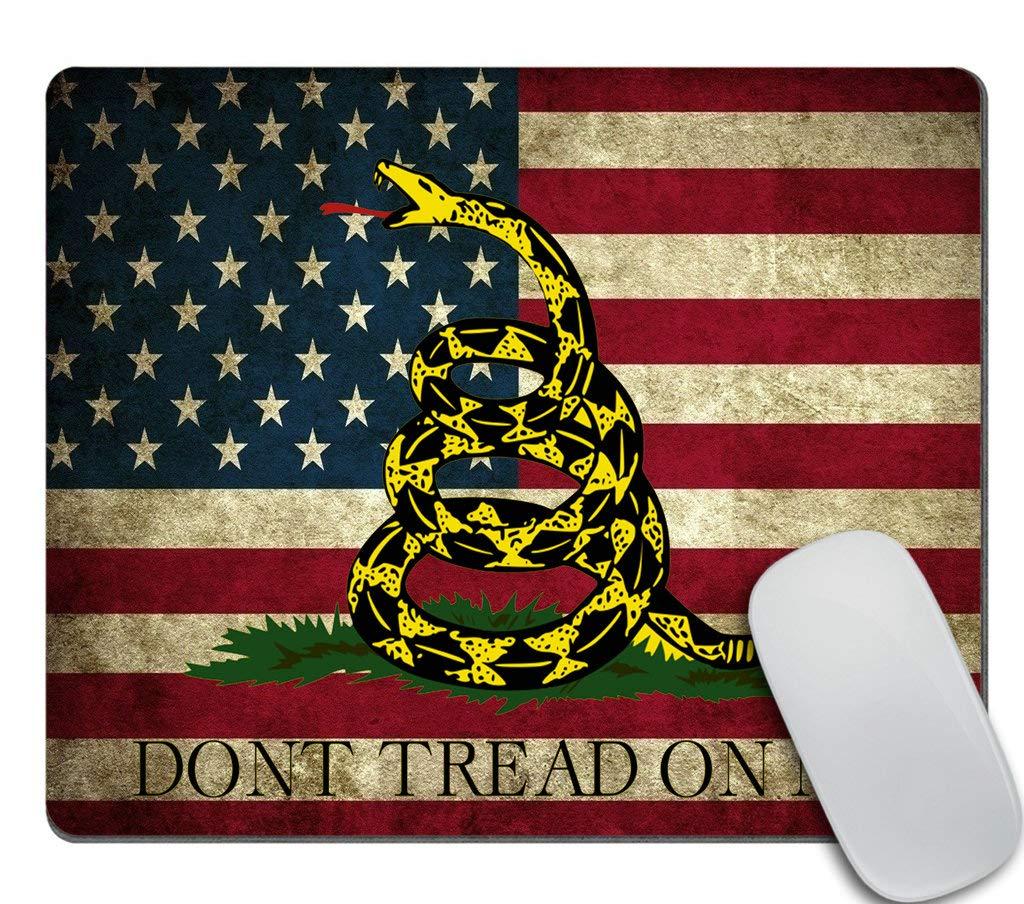 Amcove Mouse Pad Custom Design, Don't Tread On Me American Us Flag Retro Mouse pad 9.5 X 7.9 Inch (240mmX200mmX3mm)