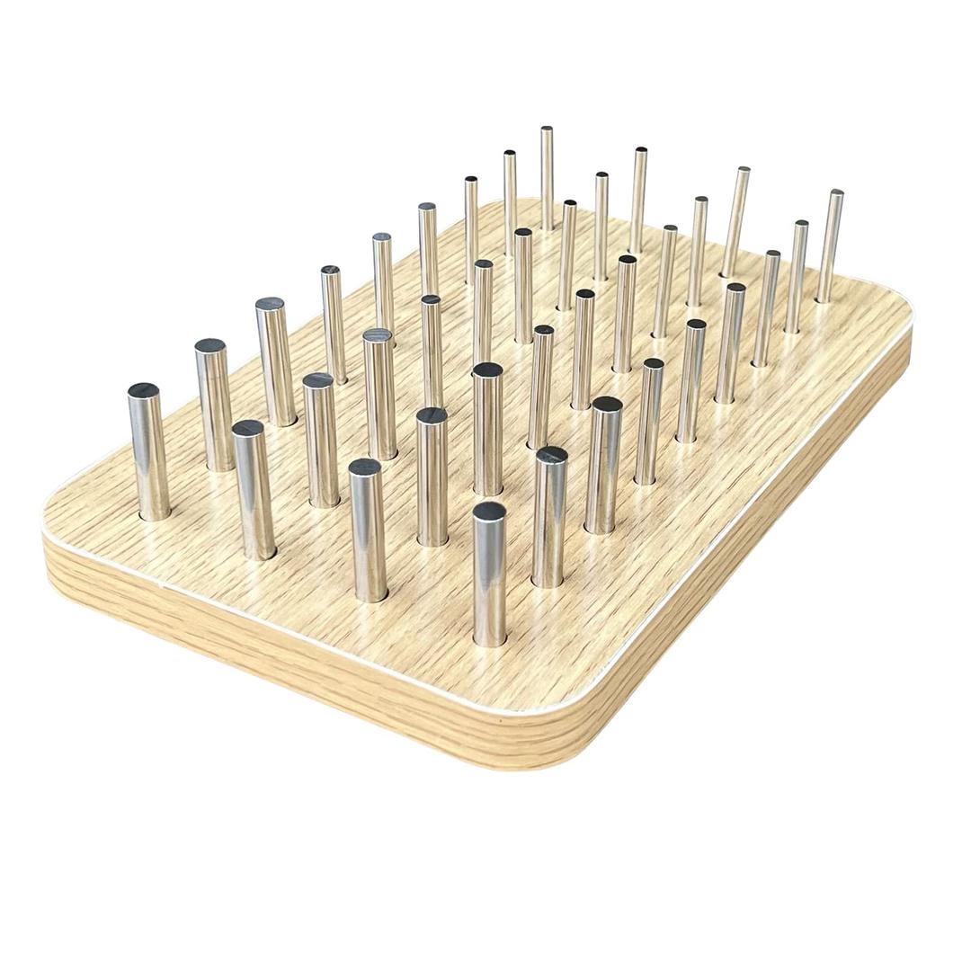 36-Hole Wooden Pegboard for Finger Dexterity, Hand Therapy Peg Board with 3 Different Diameters Round Pegs to Improve Fine Motor Coordination & Sensory Rehabilitation, Comes with 4mm/6mm/8mm Pegs