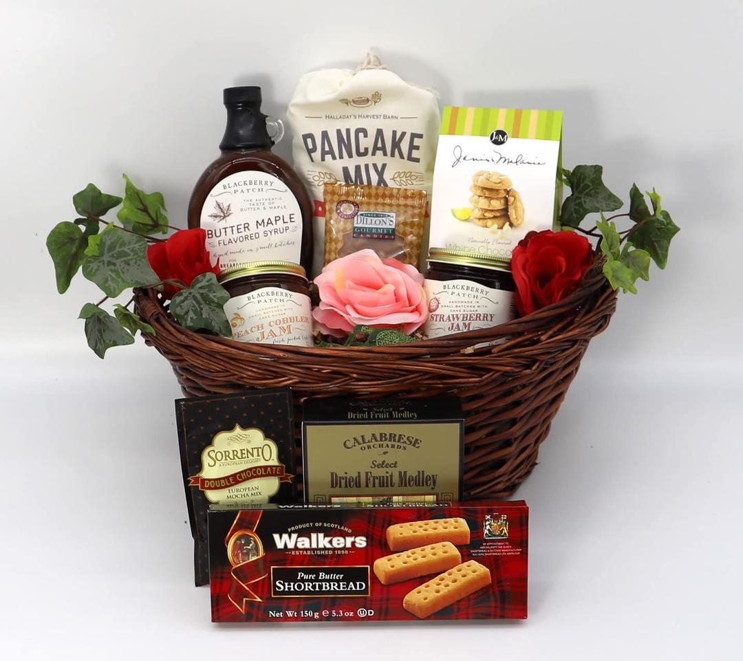 Gift Basket VillageMother's Day Morning Deluxe Breakfast Gift Basket: Pancake Mix, Syrup, Jams, Cookies, and More, Handcrafted in the USA