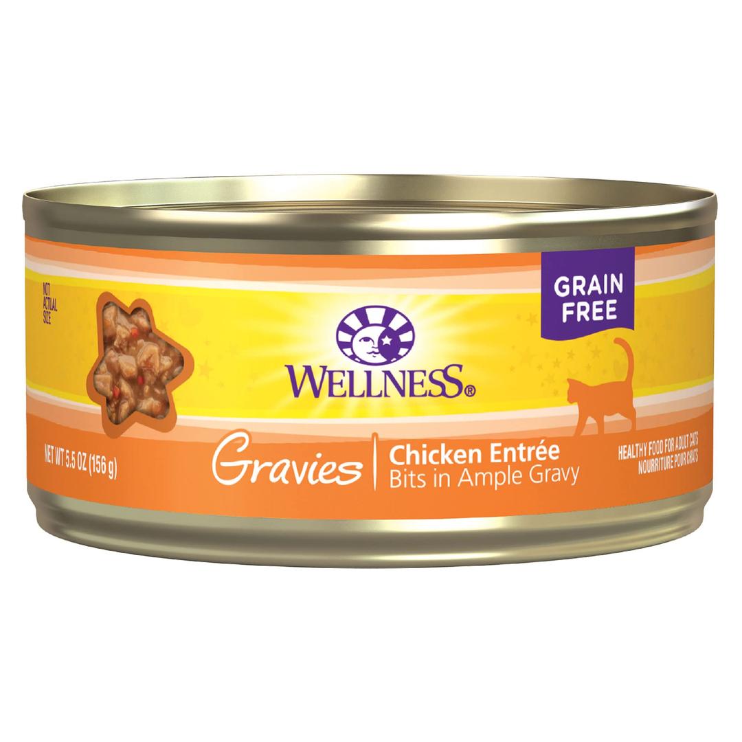 WellnessComplete Health Gravies Grain Free Chicken Dinner Wet Cat Food, Made with Real Chicken, Natural, Wholesome Nutrition 5.5 Ounces (Pack of 12)