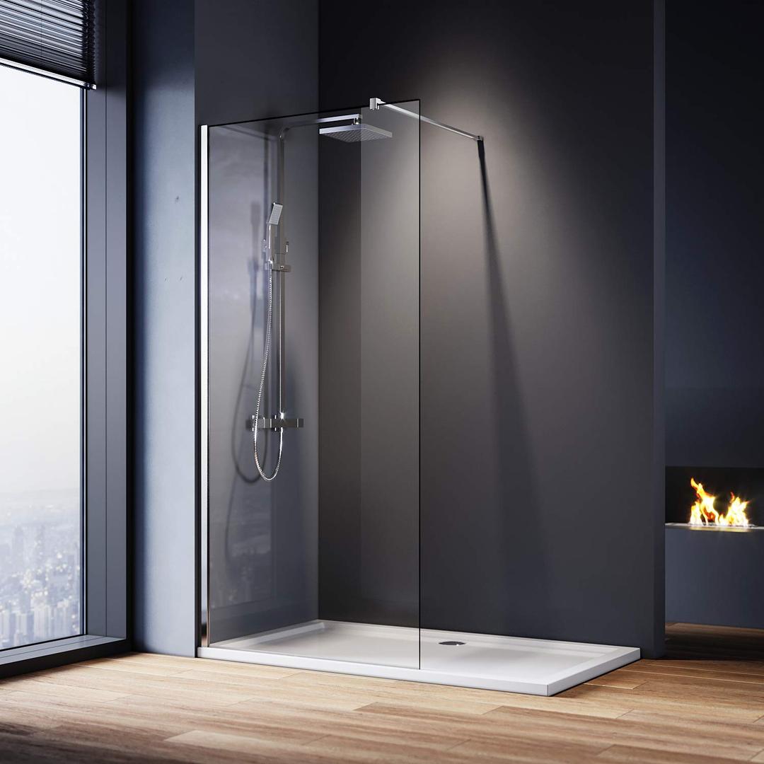 ELEGANT1200mm Walk In Shower Enclosure 8mm Easy Clean Glass Wetroom Shower Screen Panel