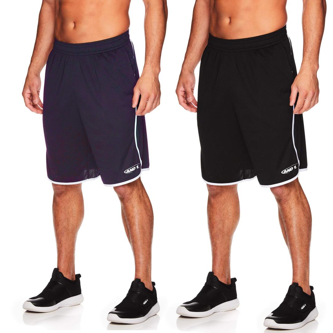 AND1Men's Drop Needle Shorts, 2-Pack - Comfortable Athletic Performance Basketball Shorts