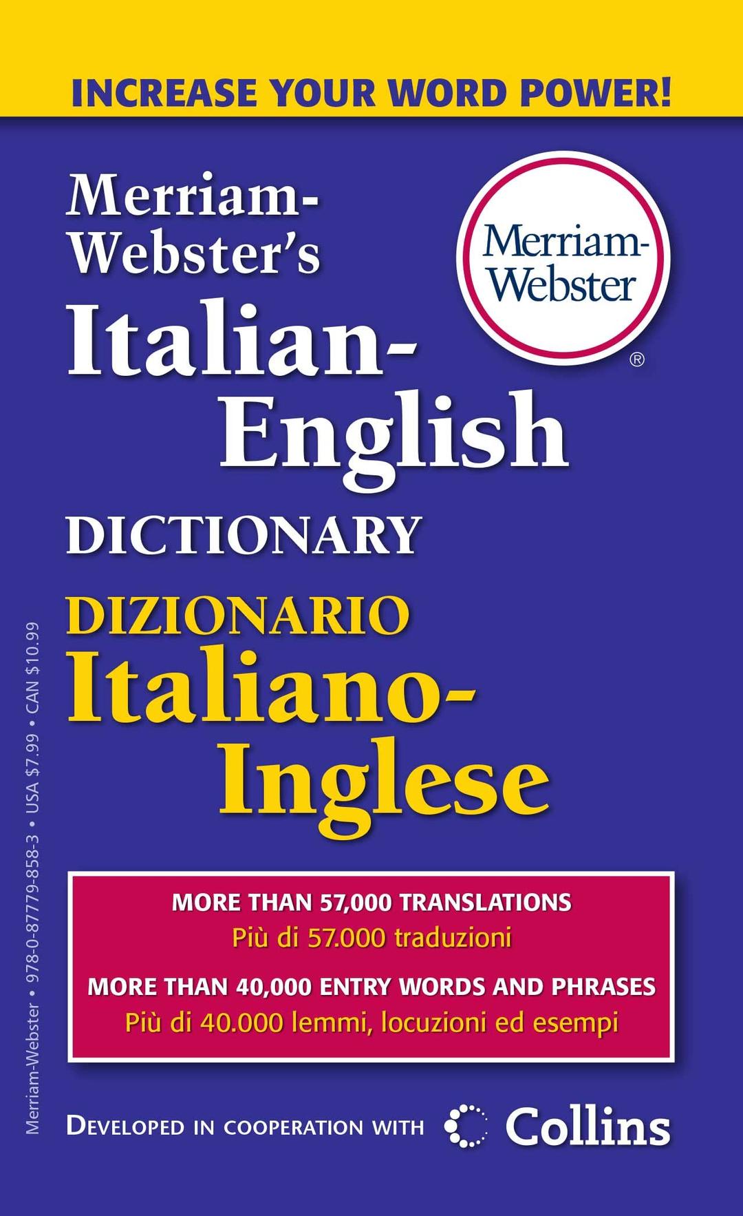 Merriam-Webster’s Italian-English Dictionary (English, Italian and Multilingual Edition)