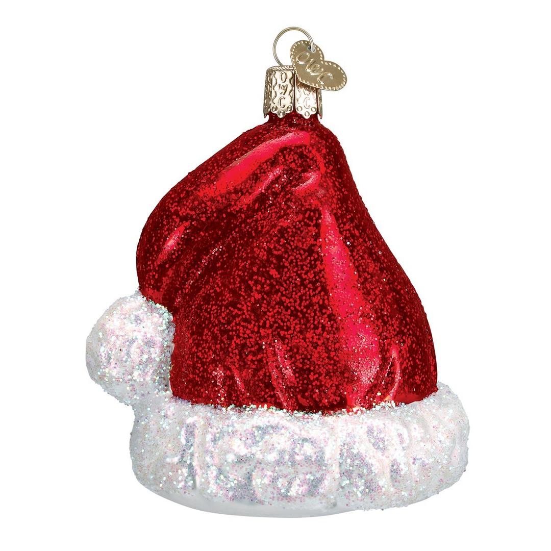 Old World Christmas Ornaments Santa Hat Glass Blown Ornaments for Christmas Tree