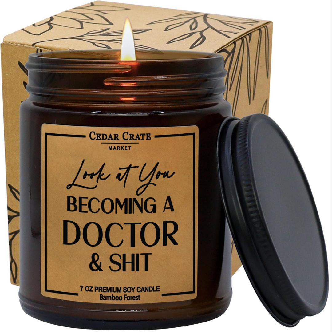 Doctor Graduation Gifts for Women Men 2024 | Phd Doctorate Medical School Degree Gifts for Her Him | Look at You Becoming A Doctor | Dentist Gift | Unique Funny Gifts Bamboo Scented | Handmade