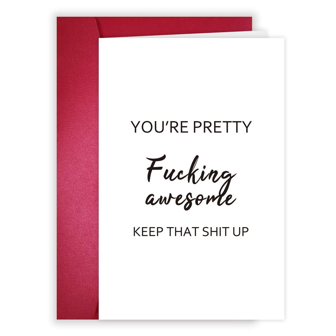 You're Pretty Fucking Awesome, Funny Thank You Card, Encourage Thanks Greeting Card