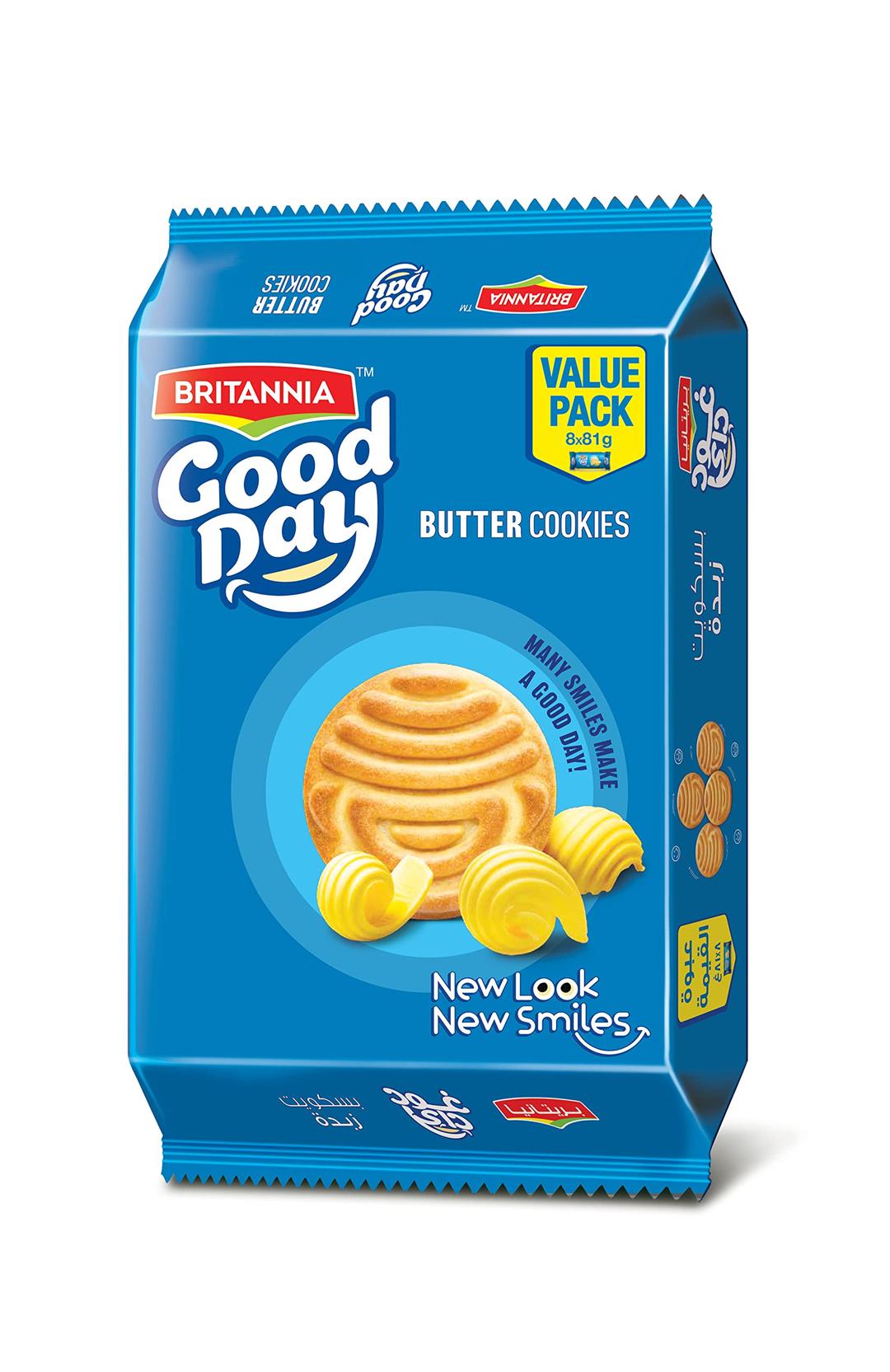 Britannia Good Day Butter Cookies 72g, Multipack of 8, Biscuits with Butter