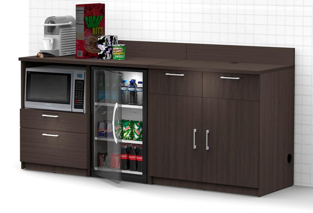 Breaktime Coffee Break Lunch Room Furniture Buffet Model 4224 2 Piece Group Color Espresso - Factory Assembled (NOT RTA) Furniture Items ONLY.