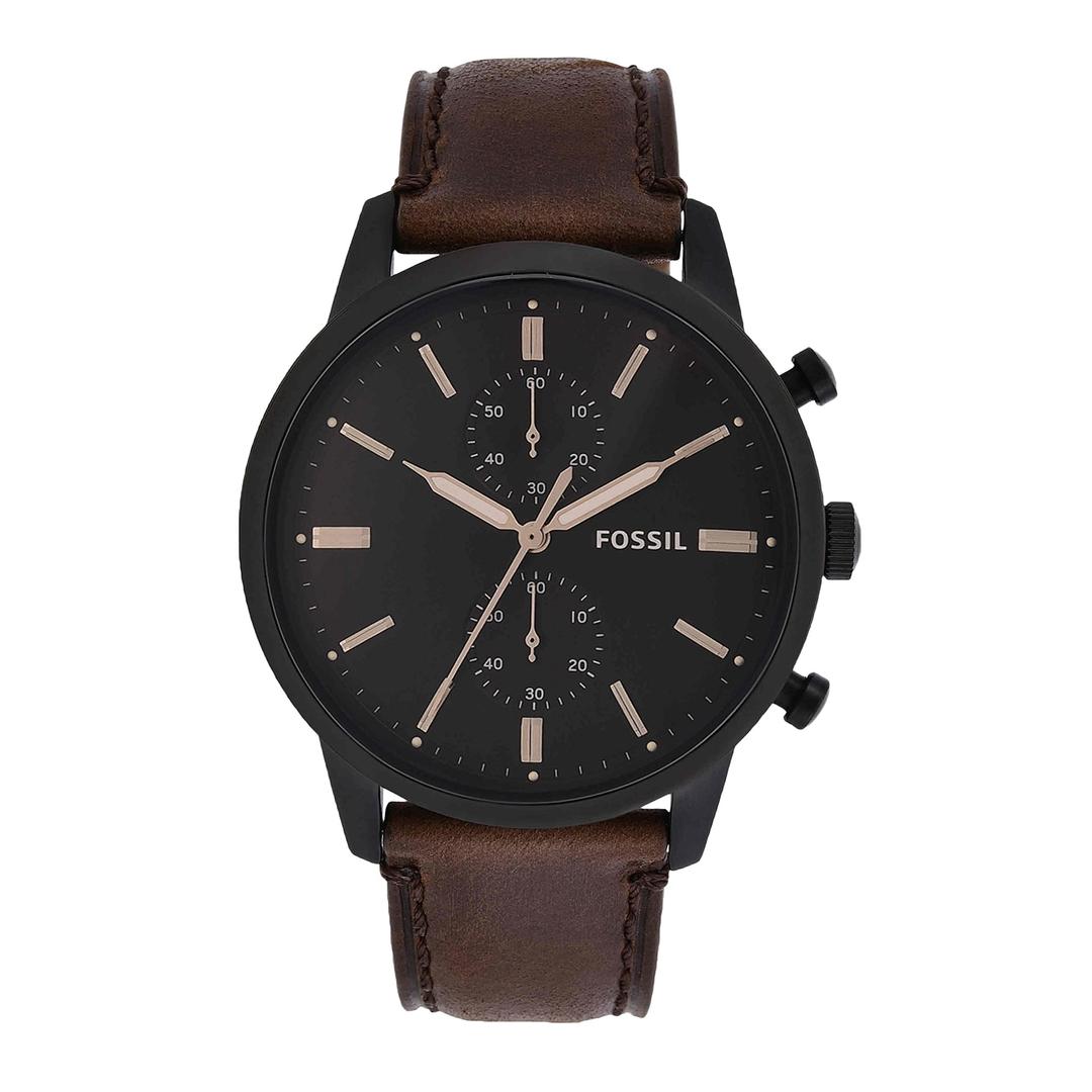 FossilTownsman Men's Watch with Chronograph Display and Genuine Leather Band