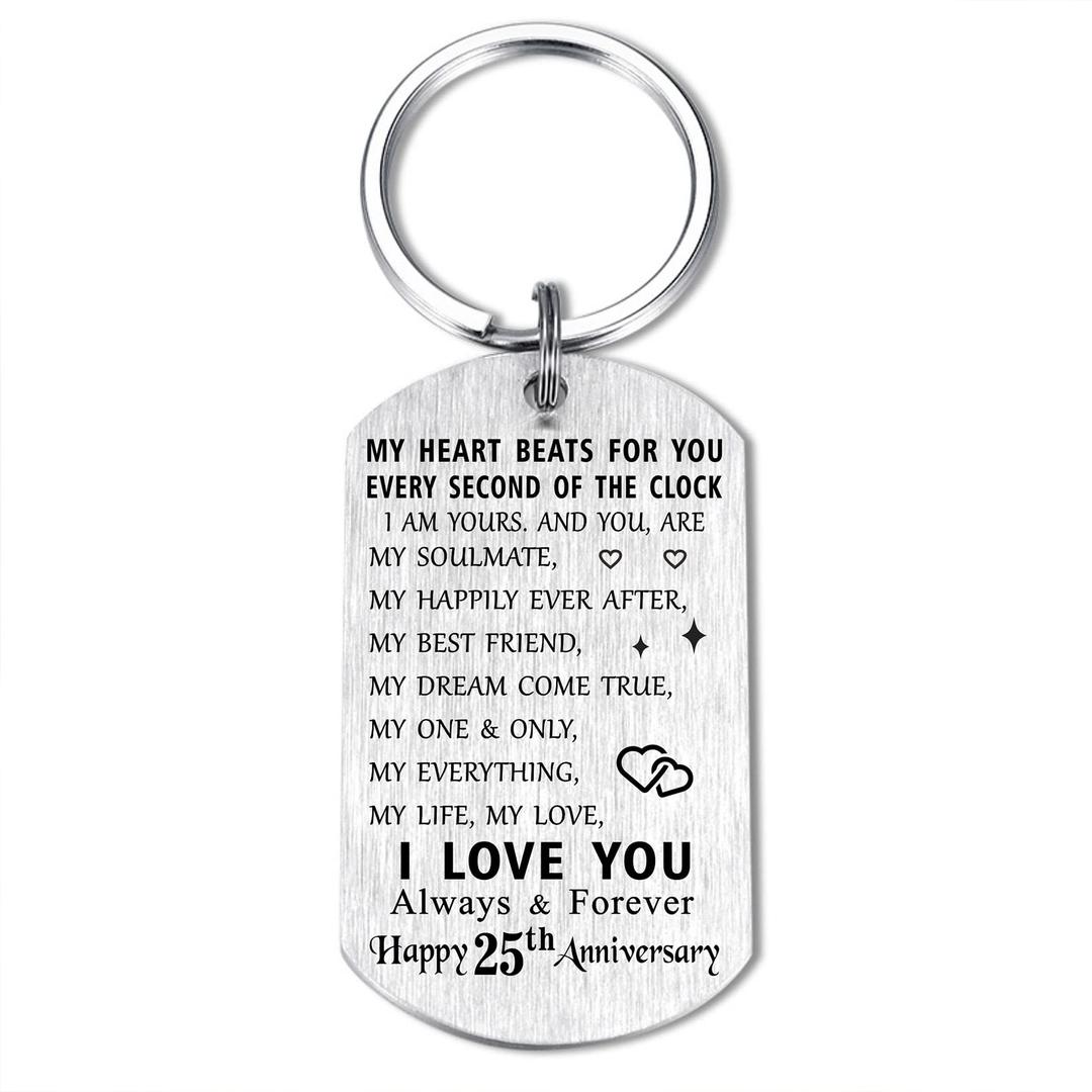 Happy Anniversary Keychain Gifts, Wedding Anniversary Romantic Keychain Gifts for Him Her