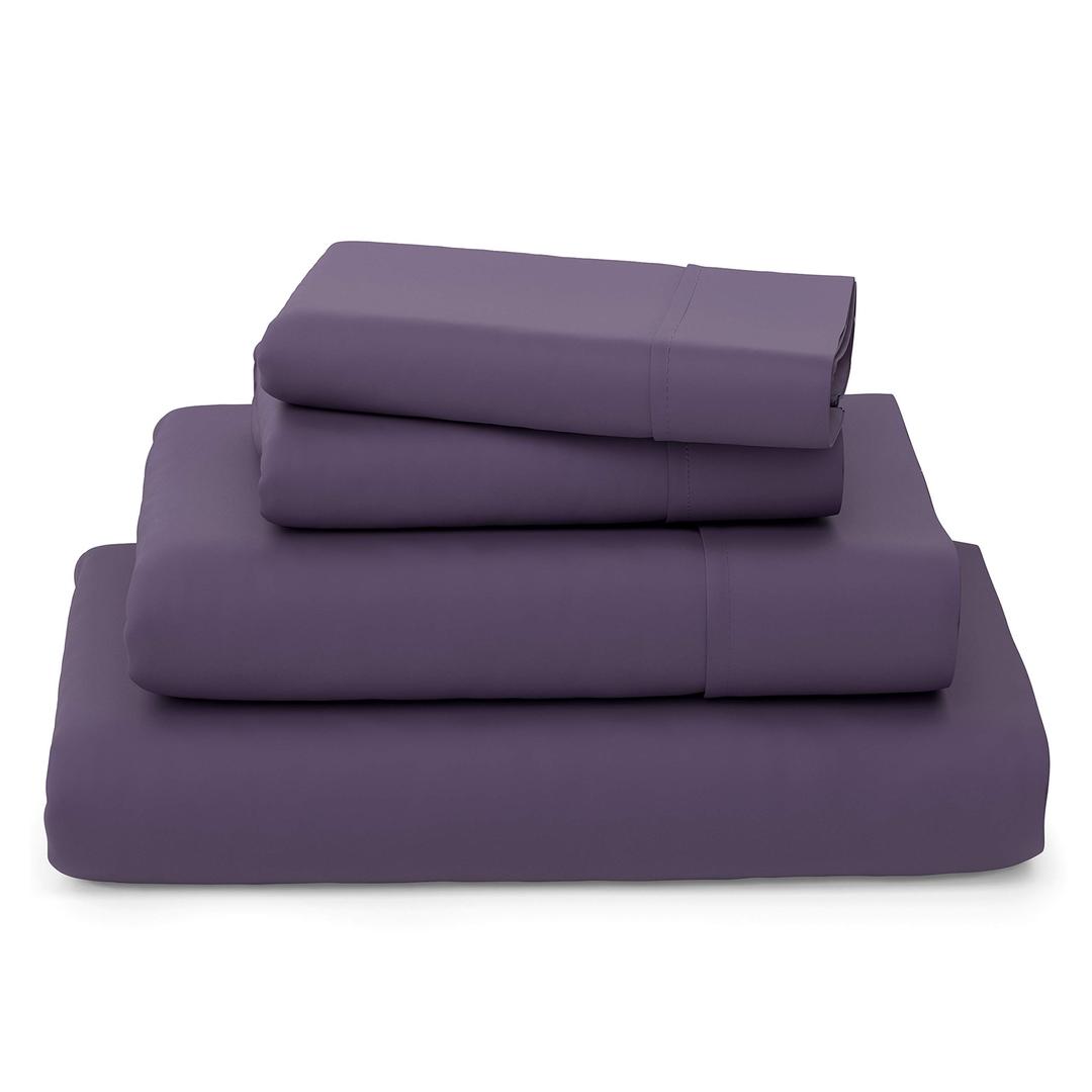 Cosy House Collection Luxury Bamboo Sheets - Blend of Rayon Derived from Bamboo - Cooling & Breathable, Silky Soft, 16-Inch Deep Pockets - 4-Piece Bedding Set - Queen, Purple