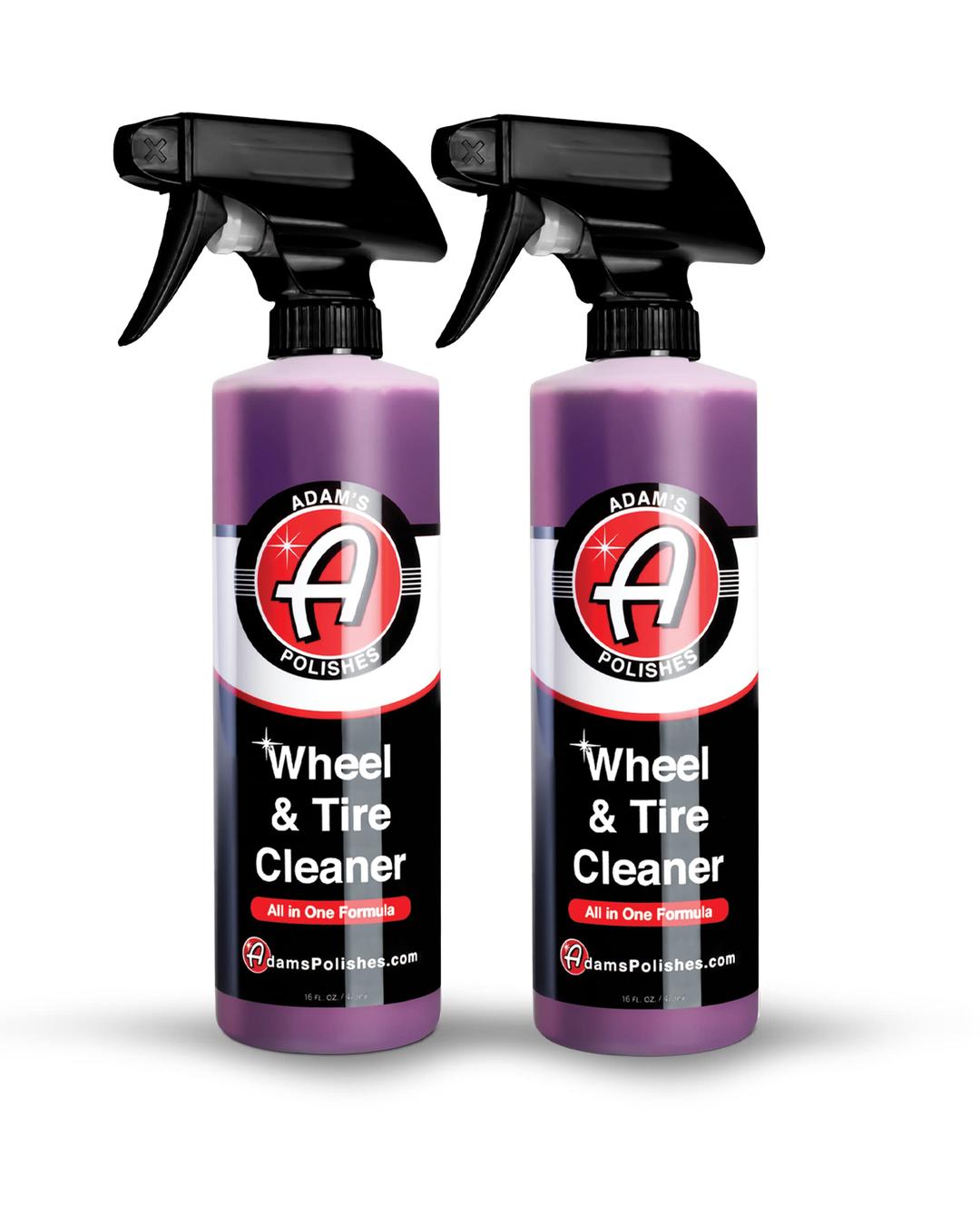 Adam's Wheel & Tire Cleaner 16oz, 2 Pack - Professional All in One Tire & Wheel Cleaner Car Wash Wheel Well Cleaning Spray for Car Detailing | Safe On Most Rim Finishes