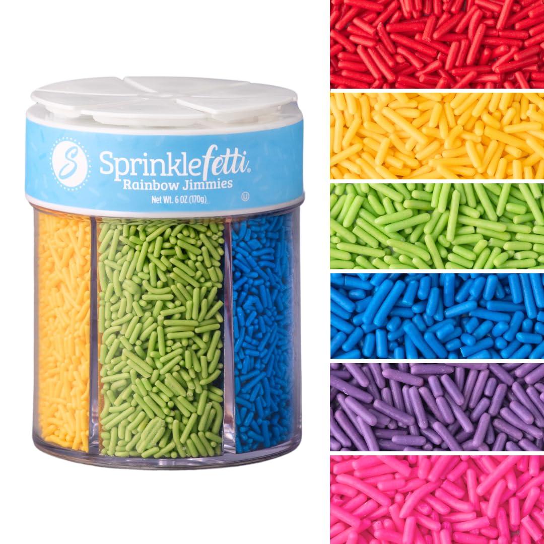 Sweets IndeedRainbow Sprinkles, Jimmies, Edible Sprinkle Mix, Perfect for Cake Decorations, Baking, Ice Cream, Cookies, Cupcake Topper (Rainbow Jimmies)